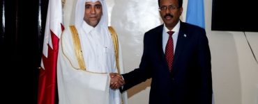 Qatar Ambassador offering credentials to President Farmajo