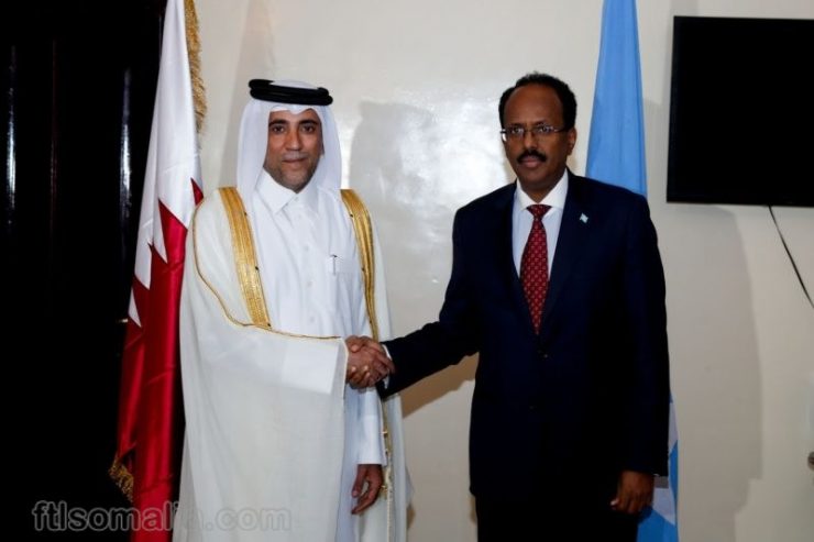 Qatar Ambassador offering credentials to President Farmajo