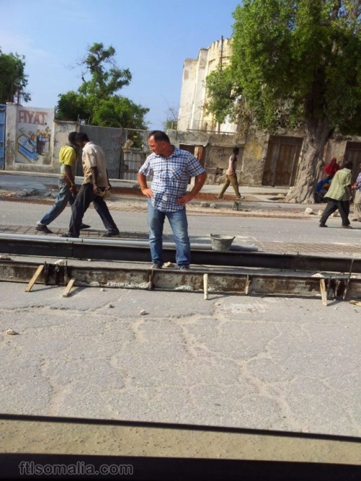 Turkish engineer doing road construction in Mogadishu