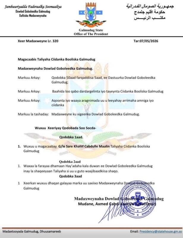 Galmudug Appointment Police