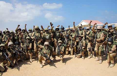 Somali soldiers US Base in Bosaso